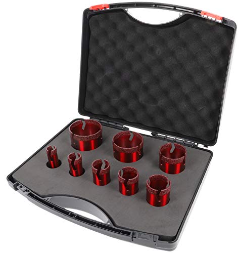 PRODIAMANT Set professionale Speedmaster con 8 corone diamantate, punta a secco M14 per piastrelle, granito, gres fine Ø 20, 25, 32, 35, 40, 50, 60, 68mm