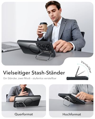 ESR für Samsung Galaxy S26 Plus Hülle Flex-Ständer, Klares Schwarz – Ansicht 5