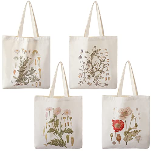 Sac tote bag en toile florale grand sac de courses réutilisable en tissu imprimé fleur