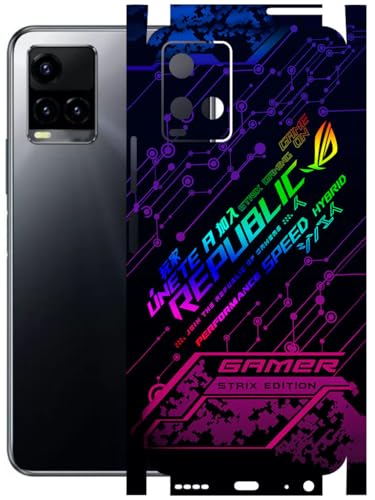 Image of AtOdds - Full Body Back Screen Guard Protector Film - Lamination Wrap Skin Sticker Compatible with VIVO Y33T | Scratchproof Matte Finish (Gamer)