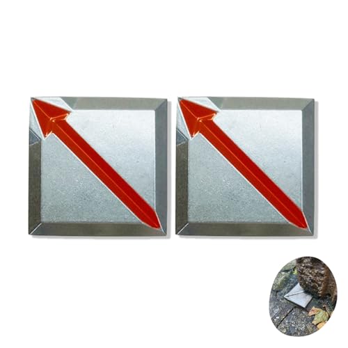 境界標 敷地の境界を示す 斜め矢印 プレート 貼付用 2枚 - ฅnekonoteฅ - 商品画像