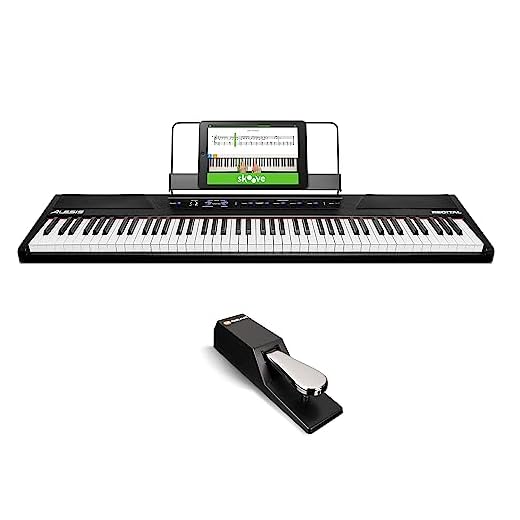 Alesis Recital + M-Audio SP-2 - Pianoforte Digitale con Casse, 5 Suoni, 88 Tasti Semi Pesati, 3 mesi di Lezioni Gratis + Pedale di Sustain Universale