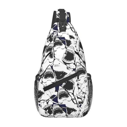 Sac de poitrine tendance requin pour sport et randonnée urbaine