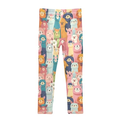 Colorful Alpacas A Girls Leggings Athletic Pants Tights Stretch Bottom2
