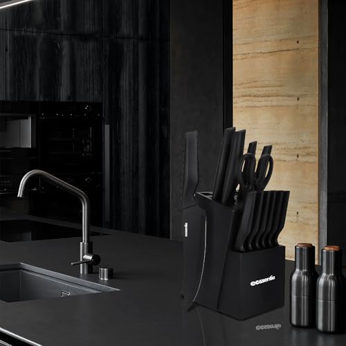 ESSENTIA 15-Piece Kitchen Knife Set – Durable Stainless Steel Professional Knife Set - Includes Chef’s, Bread, Utility, Steak Knives, Sharpener & Block Holder - Image 8