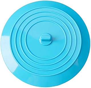 kuou Silicone Tub Stopper, Universal Sink Plug Drain Plug, 6 Inches Drain Stopper Cover for Kitchen Bathroom Laundries (Blue)