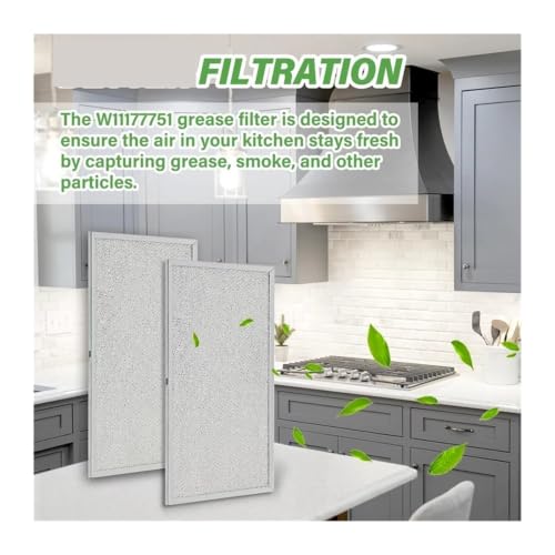 Filtro de grasa para campana extractora Whirlpool W10834041 malla aluminio cocina repuesto 4547137 3