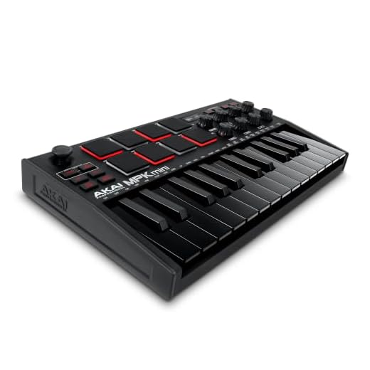 AKAI Professional MPK Mini MK3 - 25 Key USB MIDI Keyboard Controller With 8 Backlit Drum Pads, 8 Knobs and Music Production Software included (Black)
