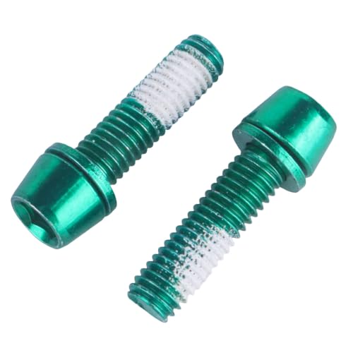 Image of Steel M5x18mm Bolts with Washer, Allen Hex Tapered Screw for Bicycle Stem, Pack of 6 (Green)