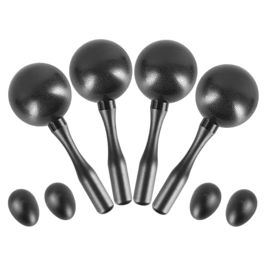 EASTROCK Maracas Shaker Rattles ABS Sand Hammer Hand Percussion Rattles, Great Percussion Instrument for Live Performance and Band Accompaniment, Black 2 Pairs