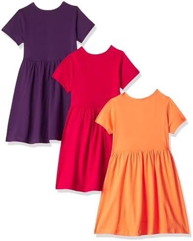 T2F Girls Printed Cotton Casual Knee-Length Dress(Pack of 3)