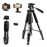 PIOENIMAGE 74' Camera Tripod, Expandable Camera Tripod Stand for Camera and Phone, Spotting Scope Tripod, Camera Stand for Photography, Video Recording, Compatible with DSLR, iPhone, Spotting Scopes