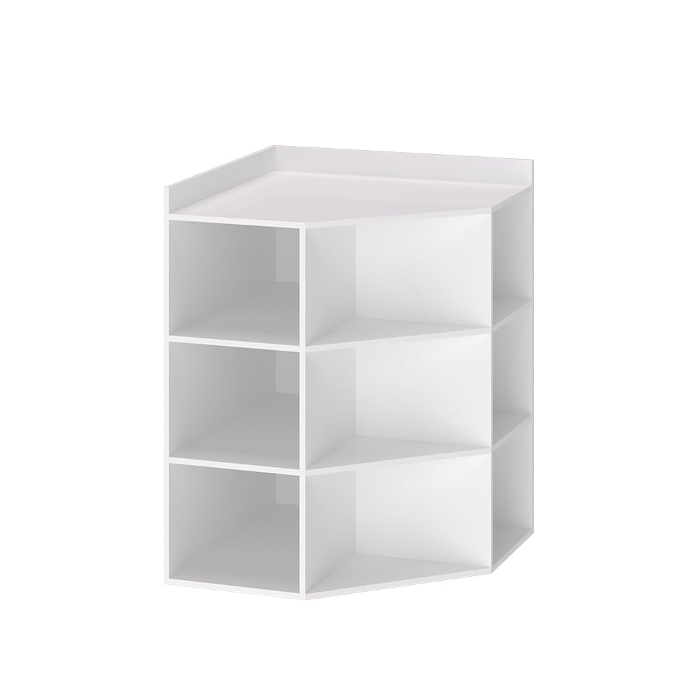 Vicco Scaffale angolare Elina, Bianco, 60 x 80 cm, per conservare ed esporre libri o oggetti decorativi