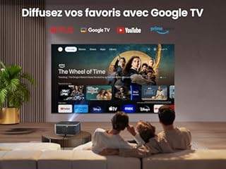 Videoprojecteur avec Son JBL, Yaber K3 Projecteur Video Google TV, 990 Lumens ISO, 30W Haut-Parleurs, WiFi6 Bluetooth Retroprojecteur Auto Focus/Keystone, évitement d'objets et Adaptation à l'écran