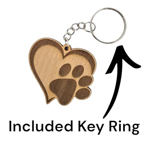 SEABUZZ Schlüsselanhänger Hundepfote im Herz - Schlüsselanhänger Hund - Herzen Anhänger - Schlüsselring für Schlüssel - Pfote Glücksbringer - Schlüsselorganizer - Lucky Charms Keychain Cute – Geschenk
