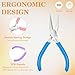Fesorsi 3 Pack Jewelry Pliers Set, Mini Pliers Set with Needle/Round, Carbon Steel Jewelry Tools with Storage Box, Applicable to Jewelry Making Supplies, Handicrafts, Earring Making