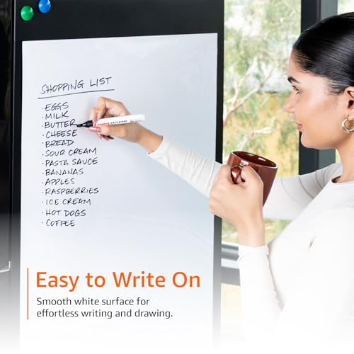 Image of Amazon Basics Dry Erase Writing Surface | Whiteboard Sticker | Super Sticky, Removes Without Residue | for Professionals & Work from Home | 3ft x 2ft, White