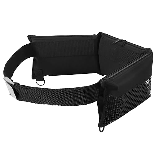 DiveTec Scuba Weight Belt with Pockets, Integrated Diving Weight System Holds Up to 26 lbs, 3-Compartment Mesh Design, Adjustable Padded Waist Belt for Scuba Diving, Freediving & Snorkeling