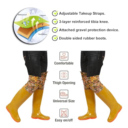 Hip Waders Waders Leves De Quadril Para Homens, Botas De Pesca Impermeáveis ​​de Joelho Alto, Waders