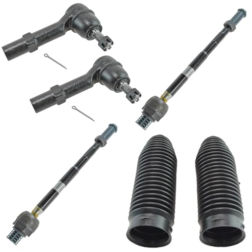 TRQ Front Driver & Passenger Side Steering Kit Steering Rack & Pinion Bellow Tie Rod Compatible with 08-17 Buick 09-17 Chevrolet 07-17 GMC 07-10 Saturn