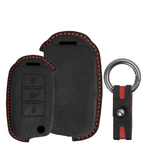 Coque de clé de voiture en daim pour Volkswagen anti rayures