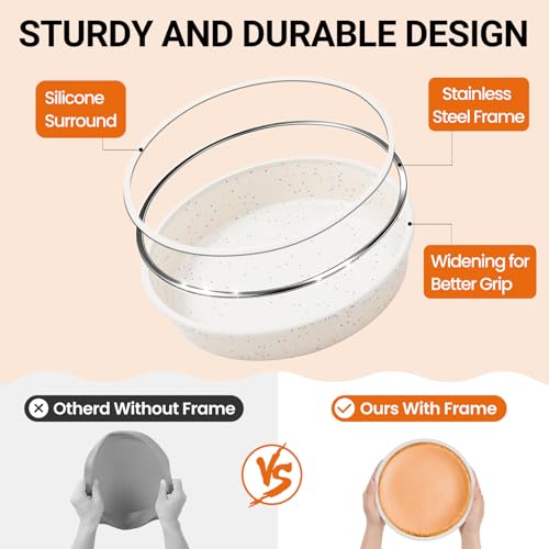 50% Off SJ Silicone Round Cake Pan Set with Metal Frame