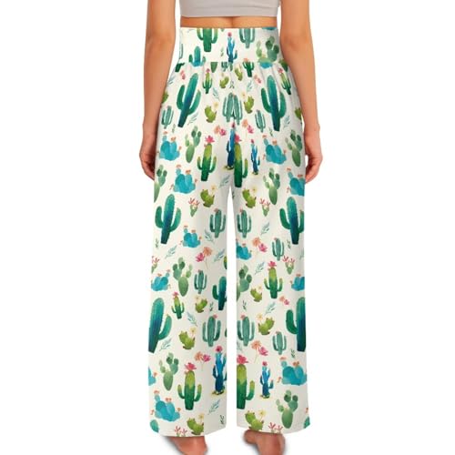 Women Wide Leg Pants Casual Sports Athletic Sweatpants Elastic Waistband Soft Business Palazzo Pants with Pockets Loose Fit3