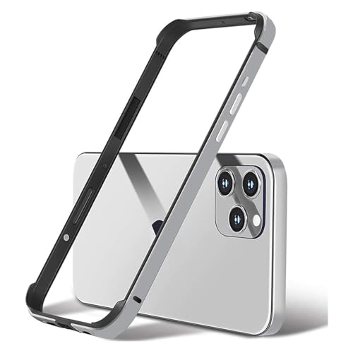 AOPNN New Aluminum Frame Metal Bumper Frame Slim Hard Case Cover for iPhone15Pro Metal Frame with Soft Inner Bumper Raised Edge Protection (Gray Titanium for iPhone15 Pro)