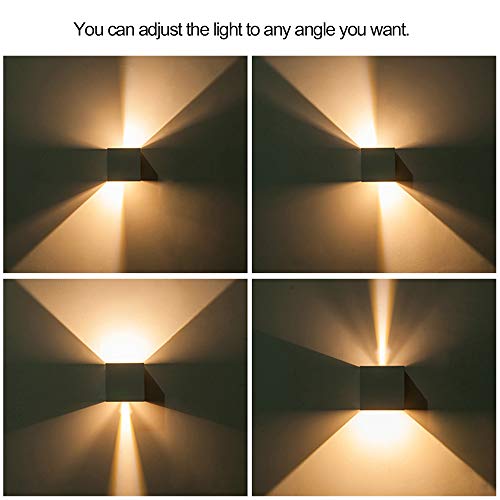Andoer AC85-265V 12W Lâmpada de parede LED branca quente de alumínio IP65 Resistente à água Ângulo d