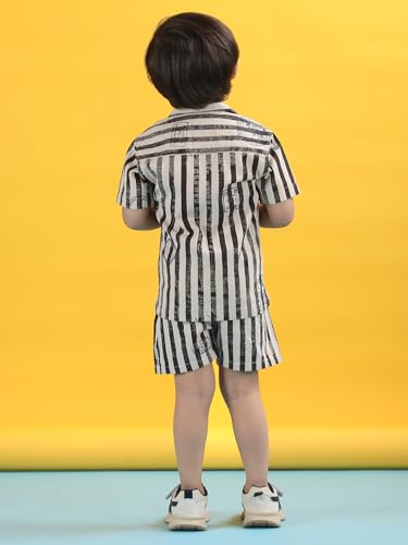 Image of POLKA TOTS 100% Cotton Half Sleeve Shirt and Shorts Combo for Boys | Co-Ord Set for Kids | Summer Wear Dress for Toddlers | Breathable & Skin-Friendly Boys Clothes | Trendy Summer Outfit & Beach Wear