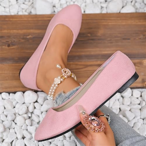 Women's Flats Shoes Pointed Toe Ballet Flats Comfortable PU Leather Wide Width Slip-on Dress Shoes for Women4