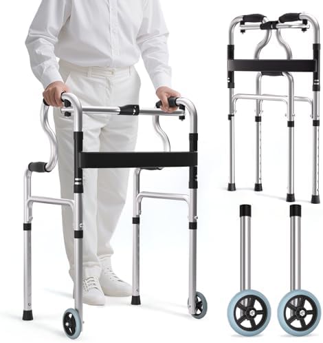 Déambulateur Pliable,Hauteur réglable,Déambulateur pour personnes...