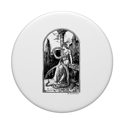 The Enchanted Snake Serpent Beast PopSockets Swappable PopGrip, Black - Image 3