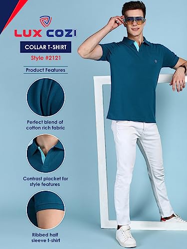 Lux Cozi Men's Cotton Regular Fit Polo T-Shirt