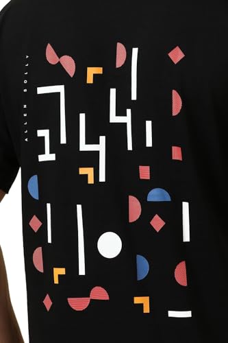 Image of Allen Solly Men's Cotton T-Shirt | Drop Shoulder | Back Print | Regular Fit | Casual Streetwear Style