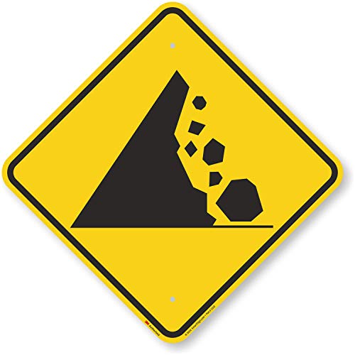 Panneau routier Falling Mountain Rocks pour sécuriser les voies de montagne