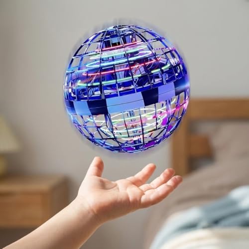 Image of Drumstone Rechargeable Flying Orb Ball Toy for Kids & Adults, Hand Controlled Hover Spinner Ball with RGB LED Lights, USB Rechargeable Boomerang Flying Spinner Toy for Indoor & Outdoor Games