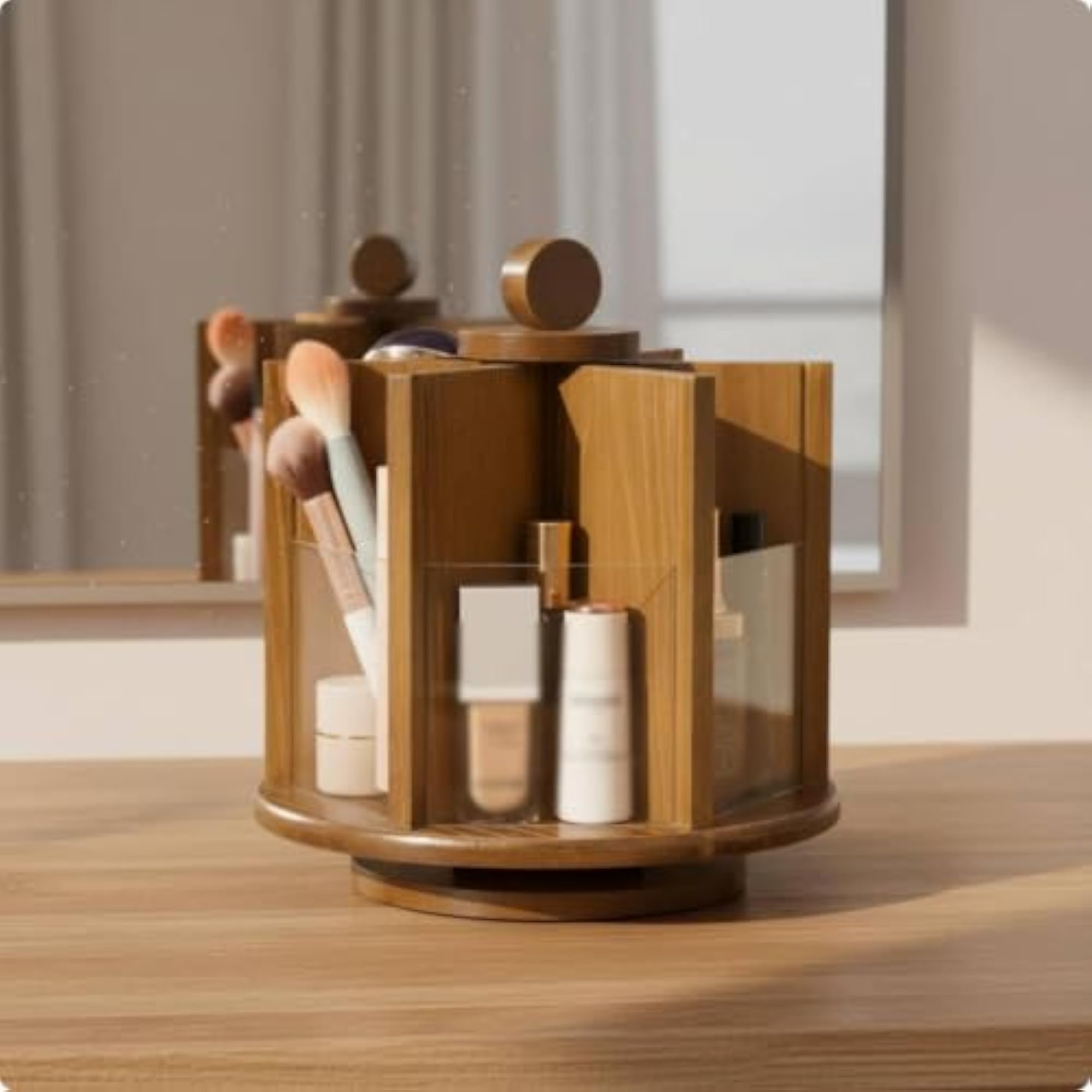 Rotating Makeup Organizer, Large Capacity Cosmetic Storage