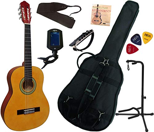 Pack Guitare Classique 3/4 (8-13ans) Pour Gaucher Avec 7 Accessoires (nature) - Les Beatles, Paul McCartney, John Lennon, RIngo Starr, George Harrison Pack Guitare Classique 3/4 (8-13ans) Pour Gaucher Avec 7 Accessoires (nature)