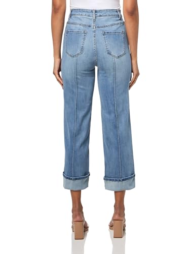 John Mark Women's Five Pocket Wide Leg Pant with Folded Cuff2