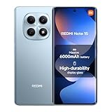 XIAOMI Redmi Note 15, Smartphone 8+256 GB, Massive 6000mAh Battery, Water Resistance, 108MP Super-clear Camera, 6.77" FHD+ Display, Glacier Blue, Warranty 2 years, Charger Not Included