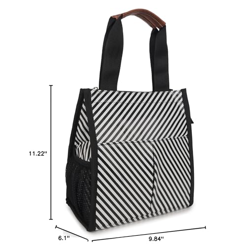 Image of Insulated Lunch Bag with Drawstring Closure, Green, Reusable Tote for Meals (Malti)