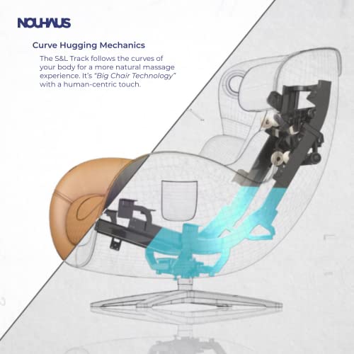 Nouhaus Classic Massage Chair With Ottoman. Caramel Leather Lounge Chair, With Percussive & Shiatsu Chair Massager, Bluetooth Speaker And Recliner. Comfy Lounge Chair With Spot And Full Body Massager #TOP1