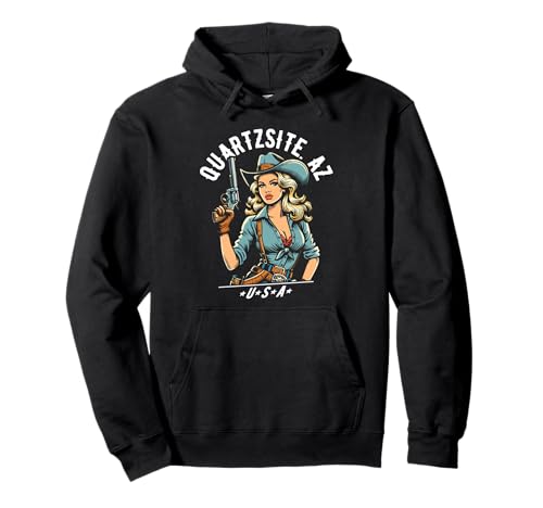 Quartzsite Arizona USA Cowgirl con pistola diseño occidental Sudadera con Capucha