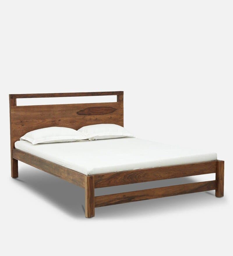 Image of SANKAT MOCHAN Industries Solid SHEESHAM Honey Brown Wooden King Size Bed Double Bed Furniture for Bedroom, Living Room, Home & Hostel (Honey Finish) Matters Size (6 * 6) ((M.S. Size 72 * 72 INCH))