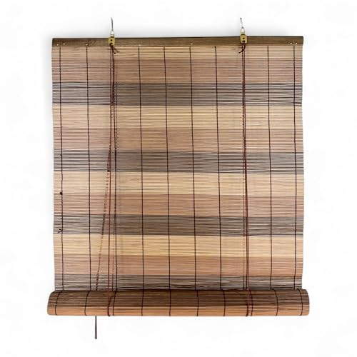 Tenda a Rullo in Bamboo 60x150 cm - Tapparella in Legno Naturale per Interni ed Esterni - Montaggio Facile - Marrone