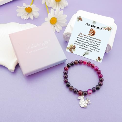 Image of MollyQueen Cute Squirrel Gifts - Squirrel Jewelry Bracelet Inspirational Gift for Friend