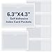 Self-Adhesive Business Card Pockets with Top Open for Loading, Card Holder for Organizing and Protecting Your Cards or Photos, Crystal Clear Plastic (4.3 x 6.3 Inches, 30 Packs)