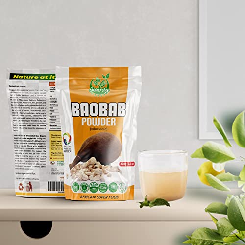 Jaunty Premium Baobab Powder From Africa - 3.6 Oz. Raw And Organic Super Fruit For Smoothies | Superfood Vitamin C Powder | Non Gluten | Non Gmo From Africa #TOP4