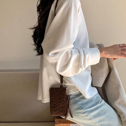 Stylish Leopards Case Wallet for Women and Girls Portable PU Leather Wallets Purse Neck Bag with Comfortable Lanyard Women's ID Badge Holder (Black)2